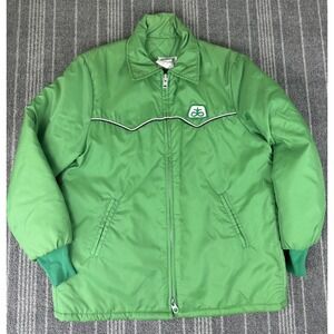 Pioneer Jacket Mens Large Green Vintage 70s Avon Sportswear Farming Quilt lined